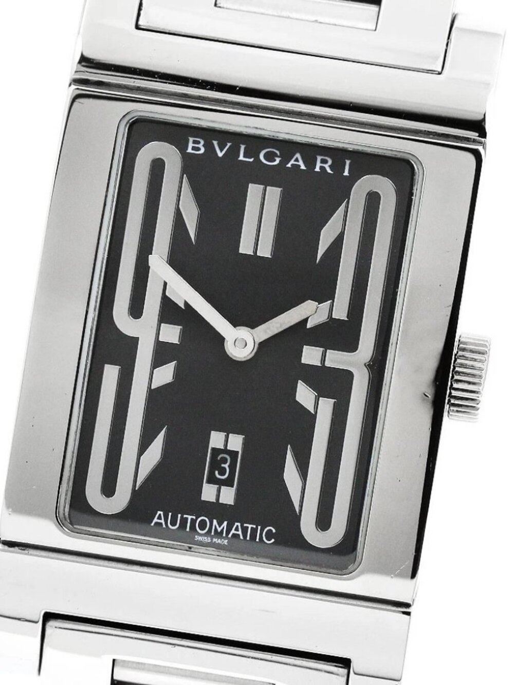 BVLGARI Rettangolo RT45S Date Black Dial Automatic Men's Watch